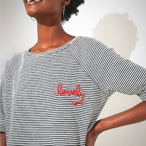 Loft Sz XS Lovely Striped Vintage Soft Tee